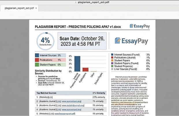 Screenshot of the revised essay version showing reworked conclusion